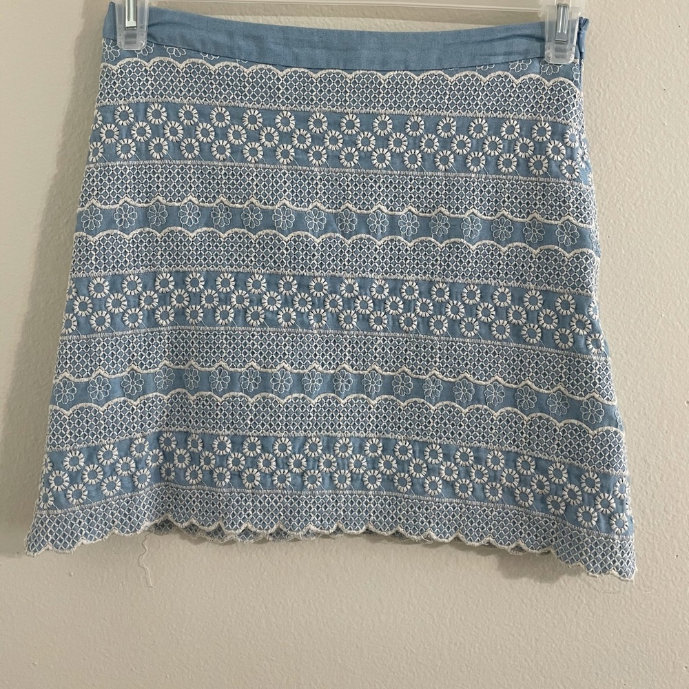 After Market blue and white floral print skirt